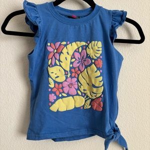 Vince Camuto Blue and Yellow Tropical Print Tank Top